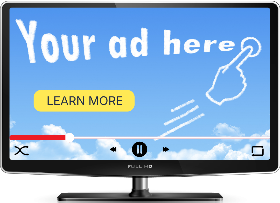 Programmatic ad example on a streaming smart TV screen
